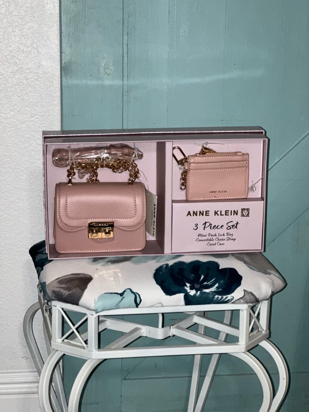Anne Klein Pink and Gold Wristlet Clutch - Picture 4 of 6